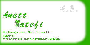 anett matefi business card