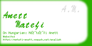 anett matefi business card